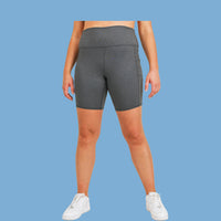 Curvy Gray Biker Shorts