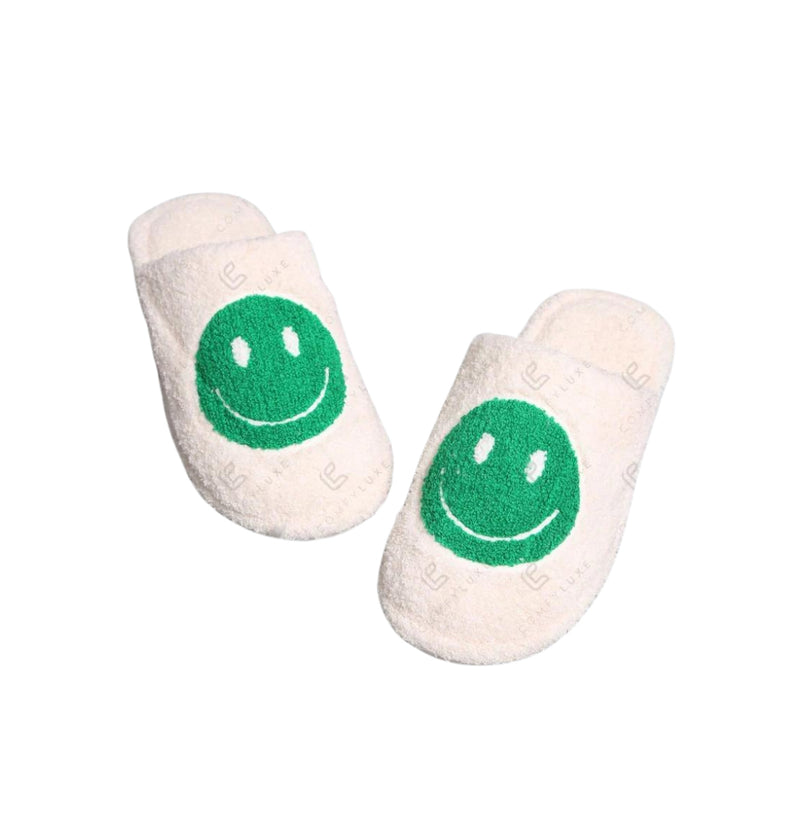 Green Smiley Slippers