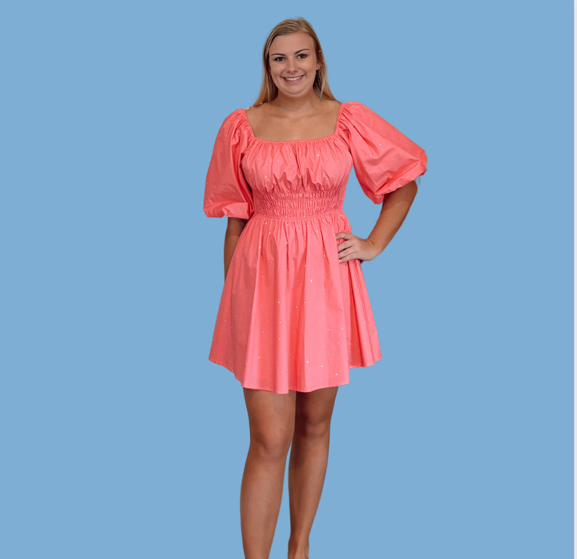 Poplin Puff Pink Dress