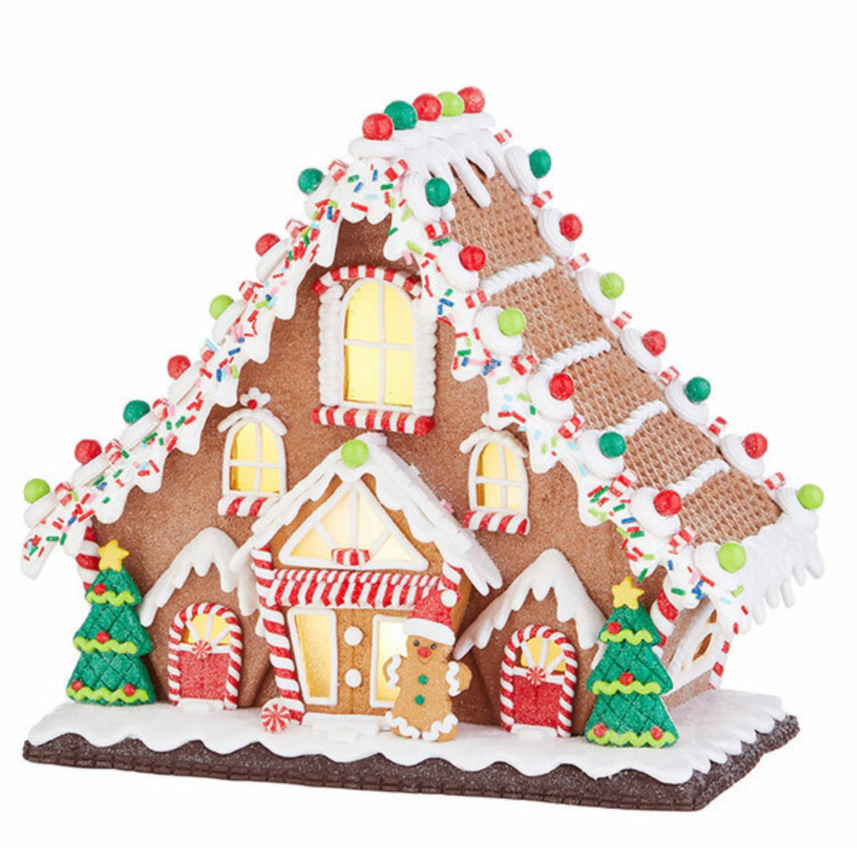 11.5” Lighted Gingerbread Lodge