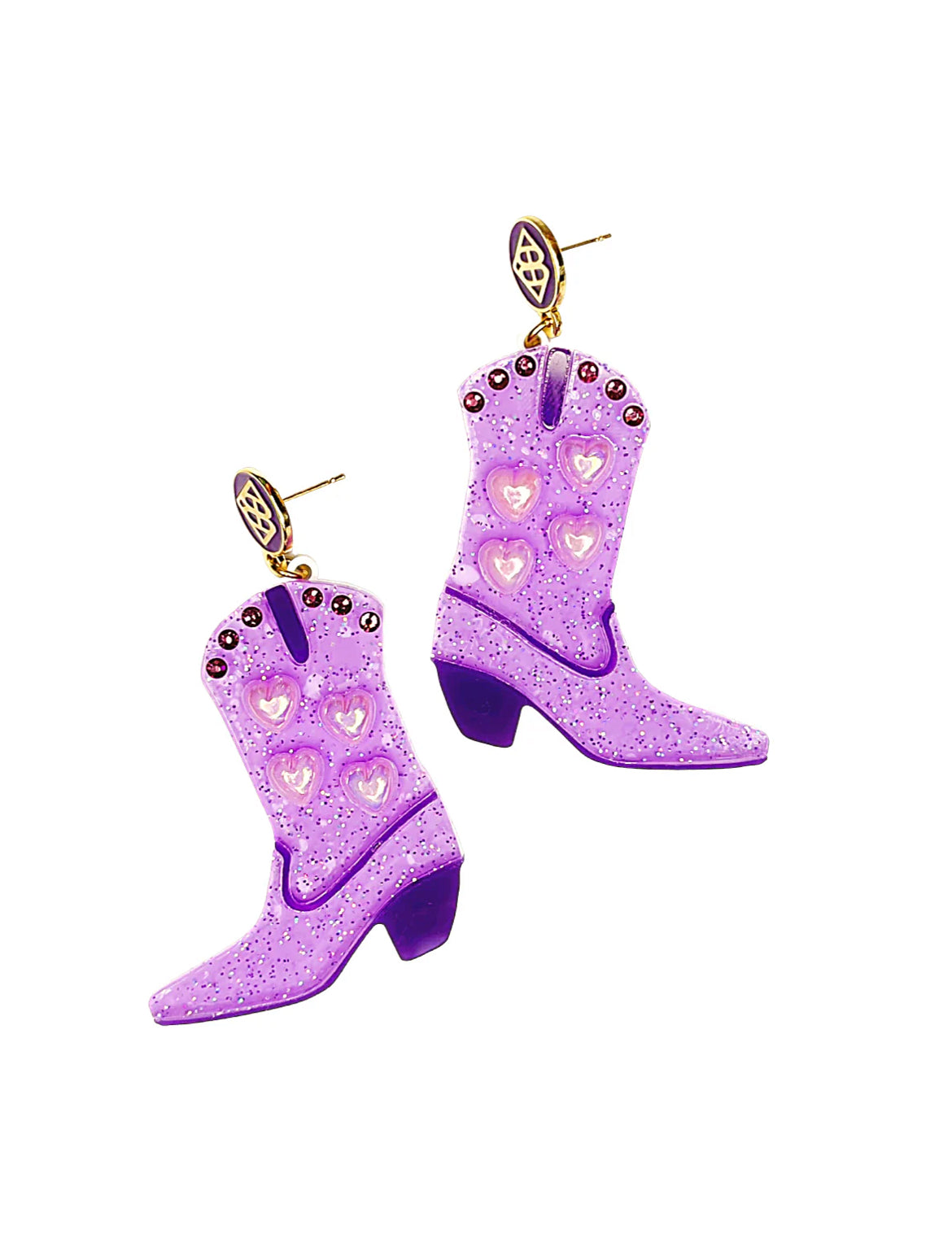 Purple Boot Earrings