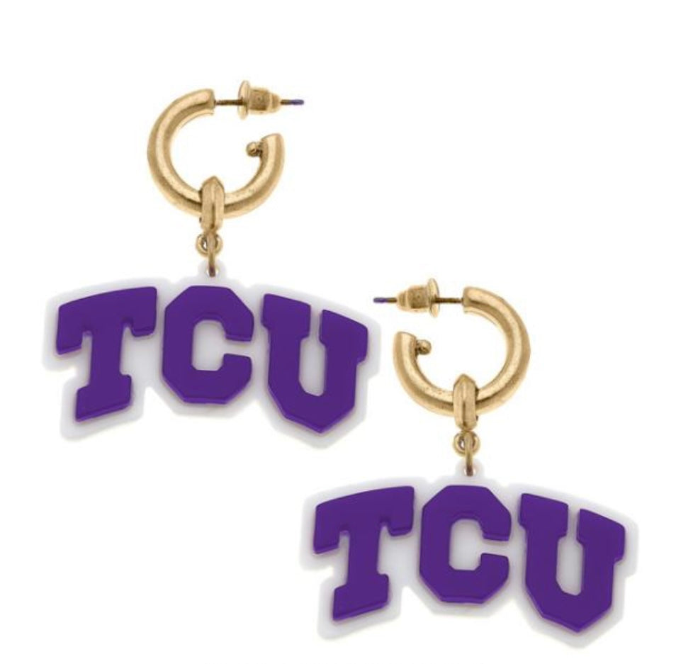 TCU Hoop Earrings