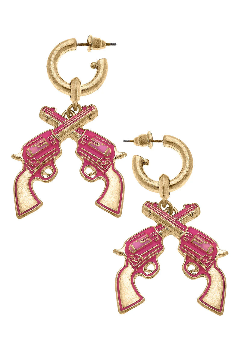 Pink Revolver Earrings