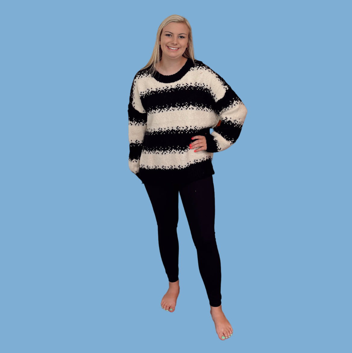 Black Striped Entro Sweater