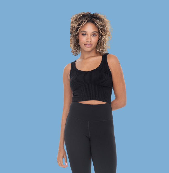 Black Athletic Cropped Top