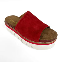 Red Suede Rock Tail Sandals