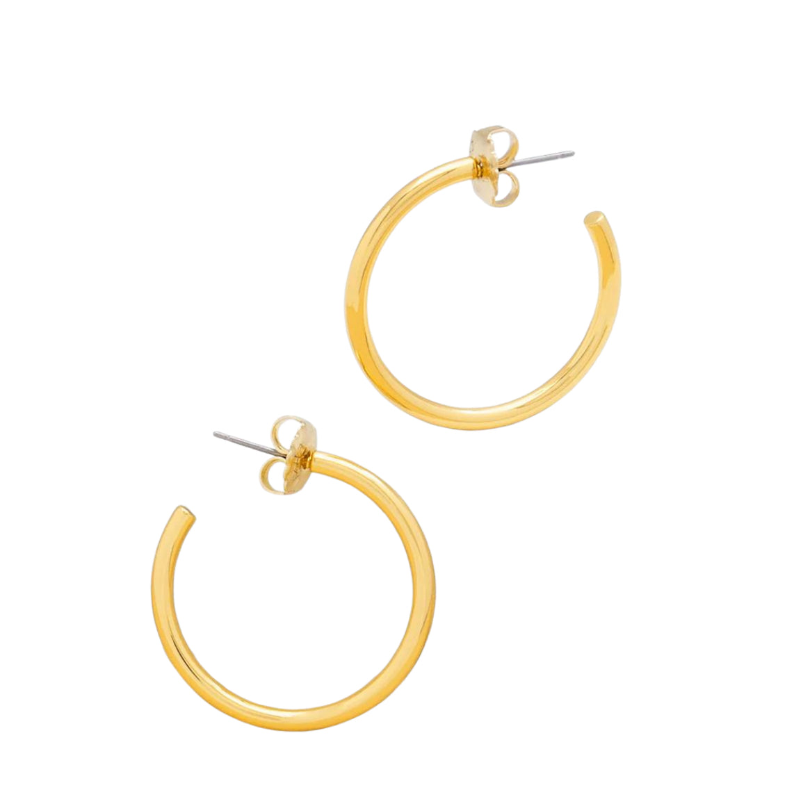 Large Brass C-Hoop Earrings