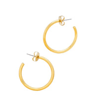 Large Brass C-Hoop Earrings