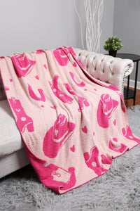 Comfy Luxe Fuchsia Cowboy Blanket